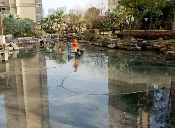 古田景观池淤泥清理